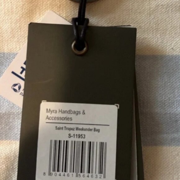 MYRA Saint Tropez Weekender Bag In White & Sky Blue XL🎁🆕⌚🏃💨🚚 - Picture 9 of 10